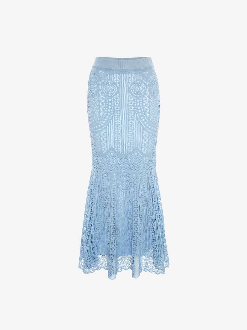 Faldas Alexander McQueen Patchwork Lace Knitted Mujer - Azules - Mexico 659-BEMKUT